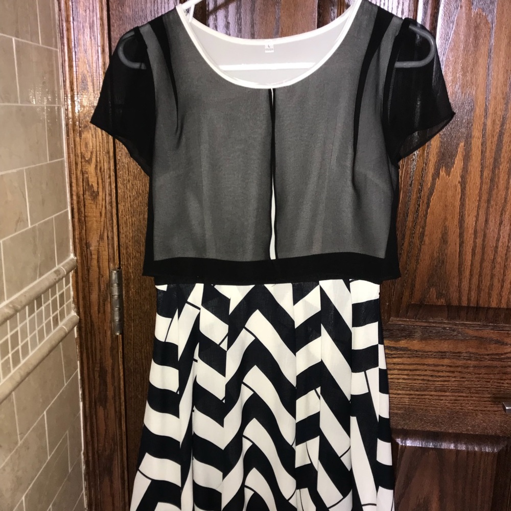 black and white dress